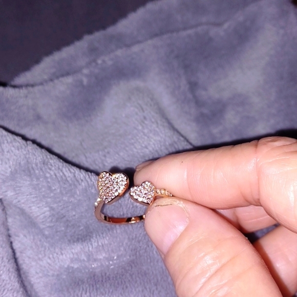 Heart Adjustable Gold Plated  Ring - Picture 3 of 5